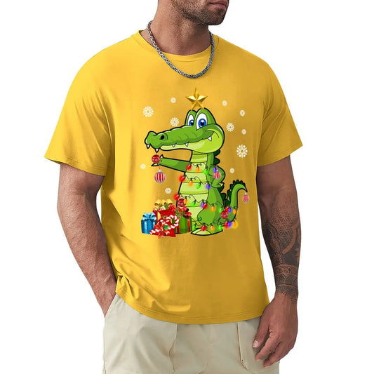 T-Shirt Crocodile Noel Jaune