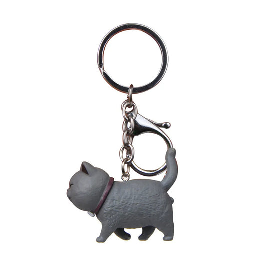 Porte Clé Chat Gris