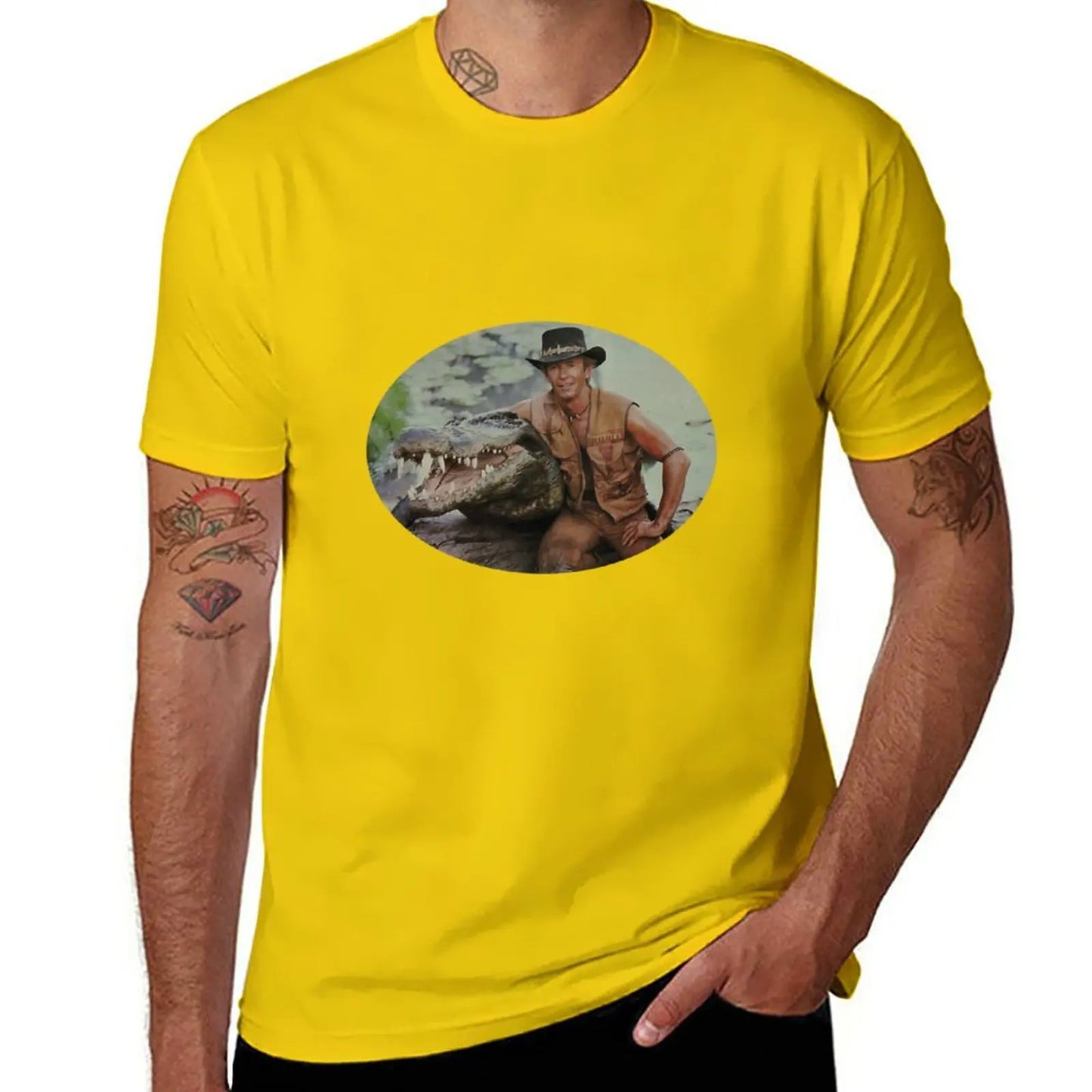 T-Shirt Crocodile Dundee Jaune