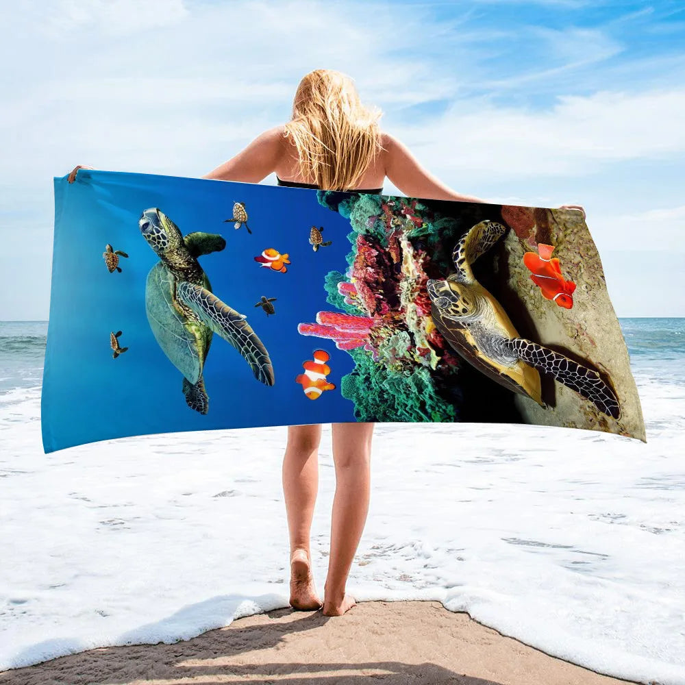 Serviette De Plage Avec Tortue