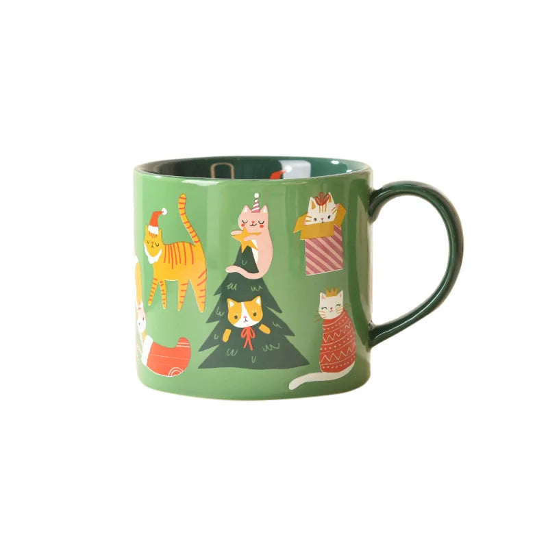 Tasse Chat Noel Vert