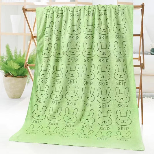 Serviette De Bain Lapin Vert