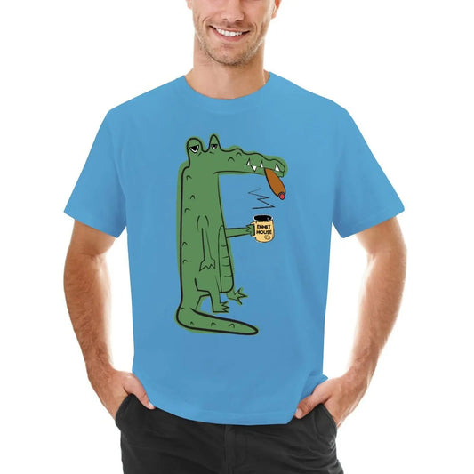 T-Shirt Crocodile Café Bleu Clair