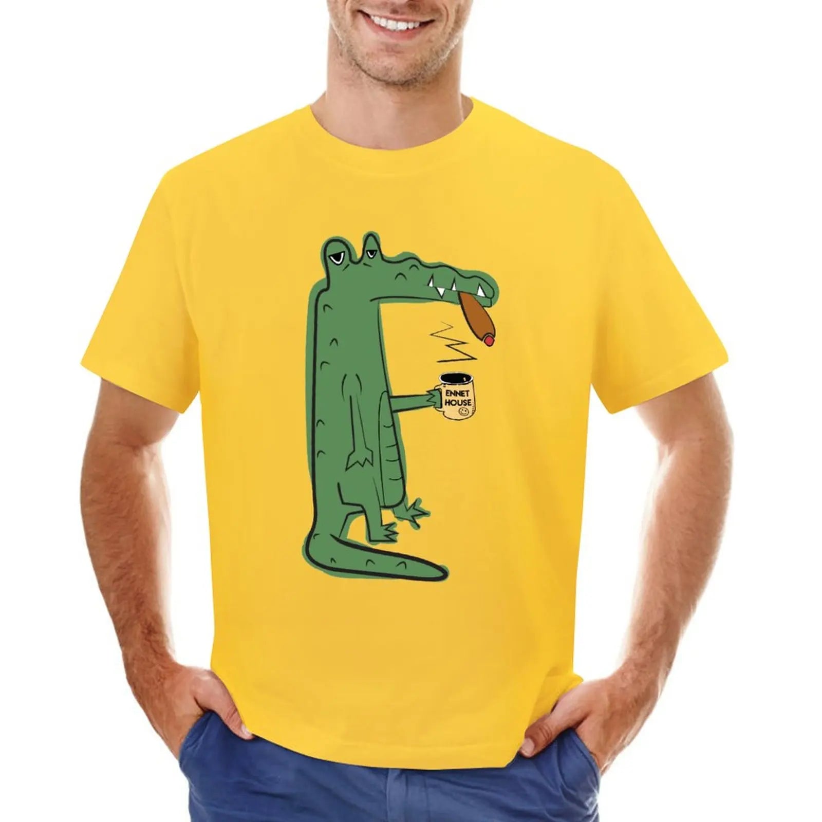 T-Shirt Crocodile Café Jaune