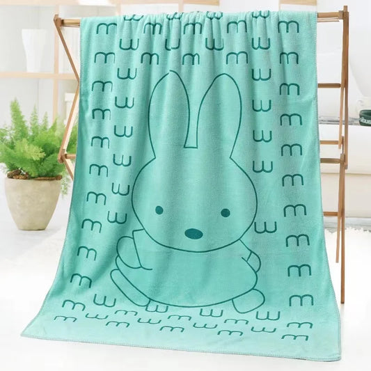 Serviette De Bain Lapin Bleu Turquoise