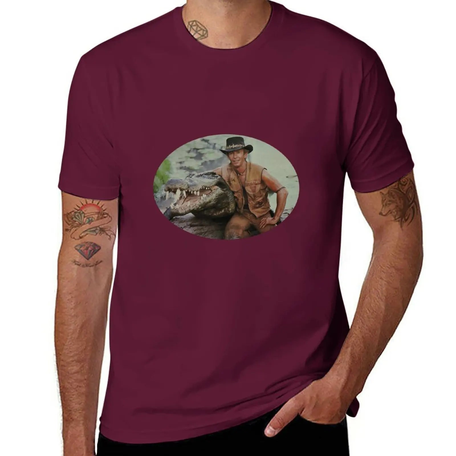 T-Shirt Crocodile Dundee Maroon