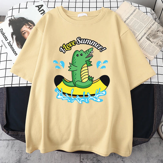 T-Shirt Crocodile Eté Beige