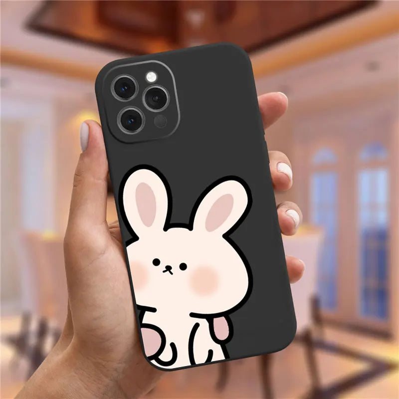 Coque Couple Lapin Noir