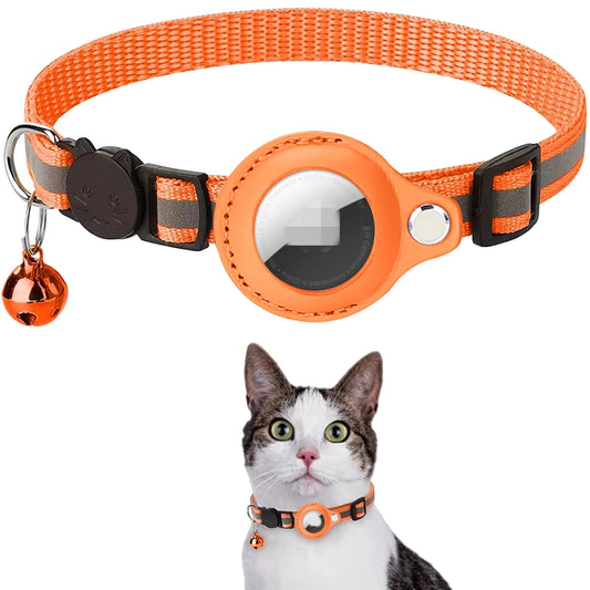 Collier Chat Airtag Orange