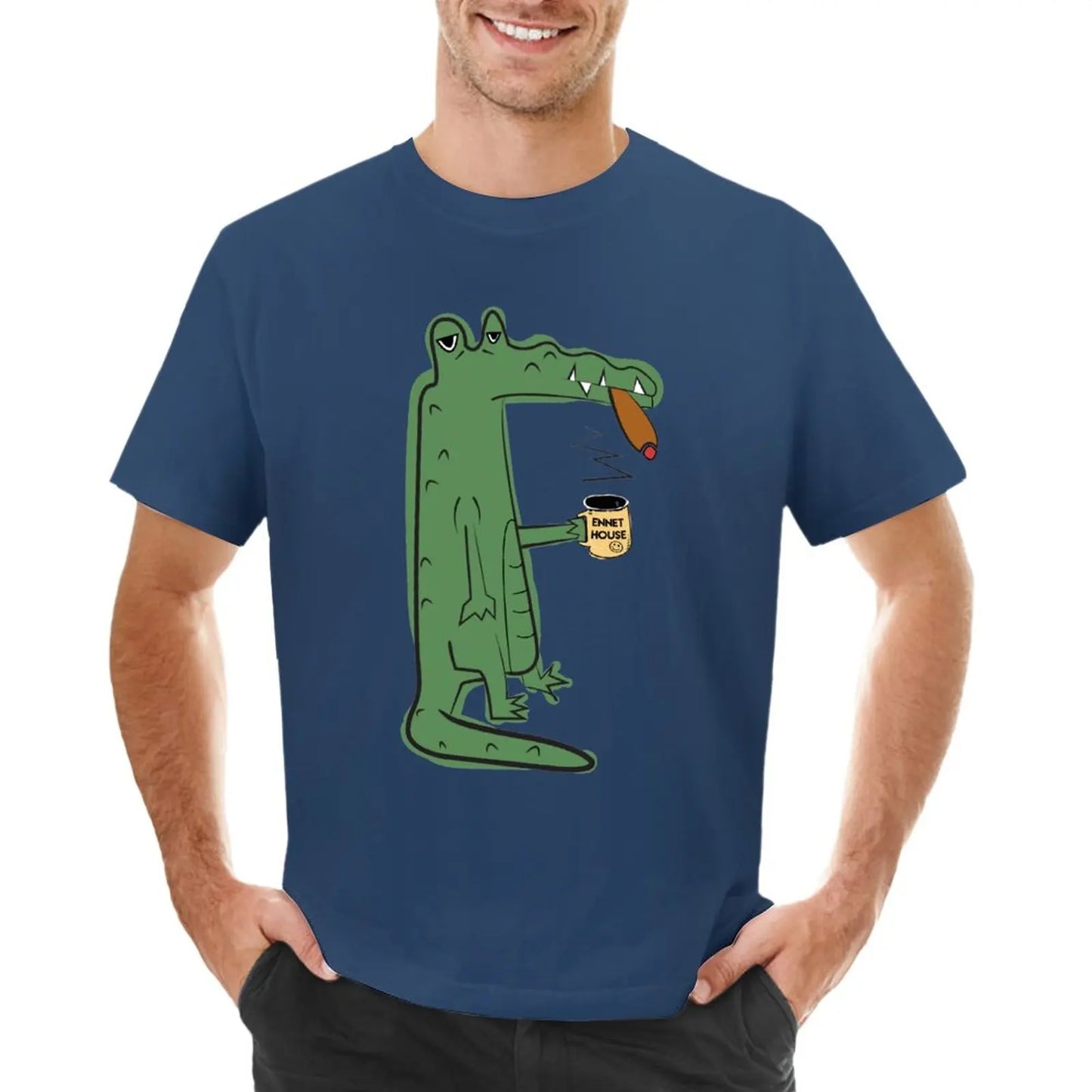 T-Shirt Crocodile Café Bleu Marine