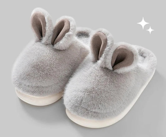 Chausson Lapin Hiver Gris