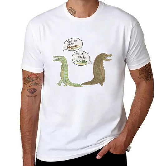 T-Shirt Crocodile Marrant Blanc