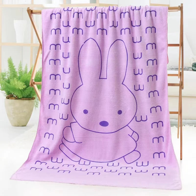 Serviette De Bain Lapin Violet