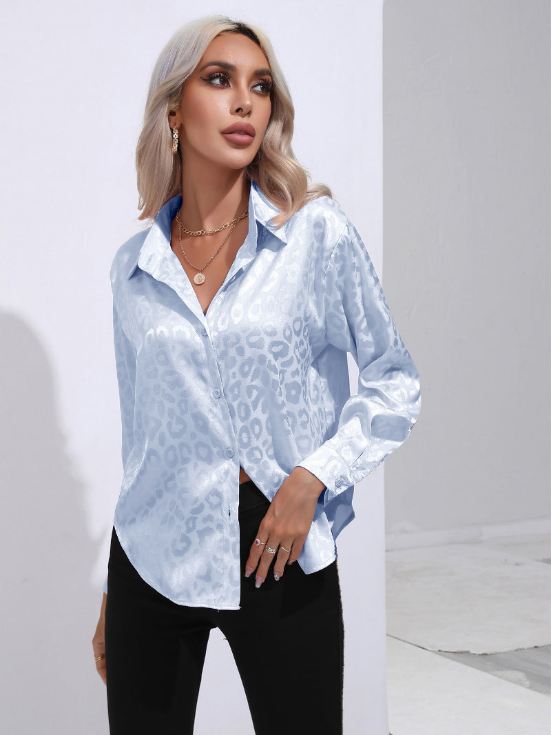 Chemise Léopard Femme Bleu