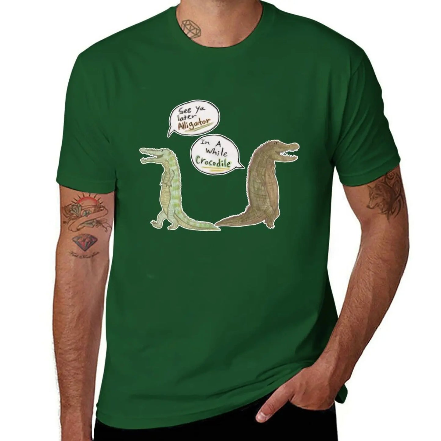 T-Shirt Crocodile Marrant Vert