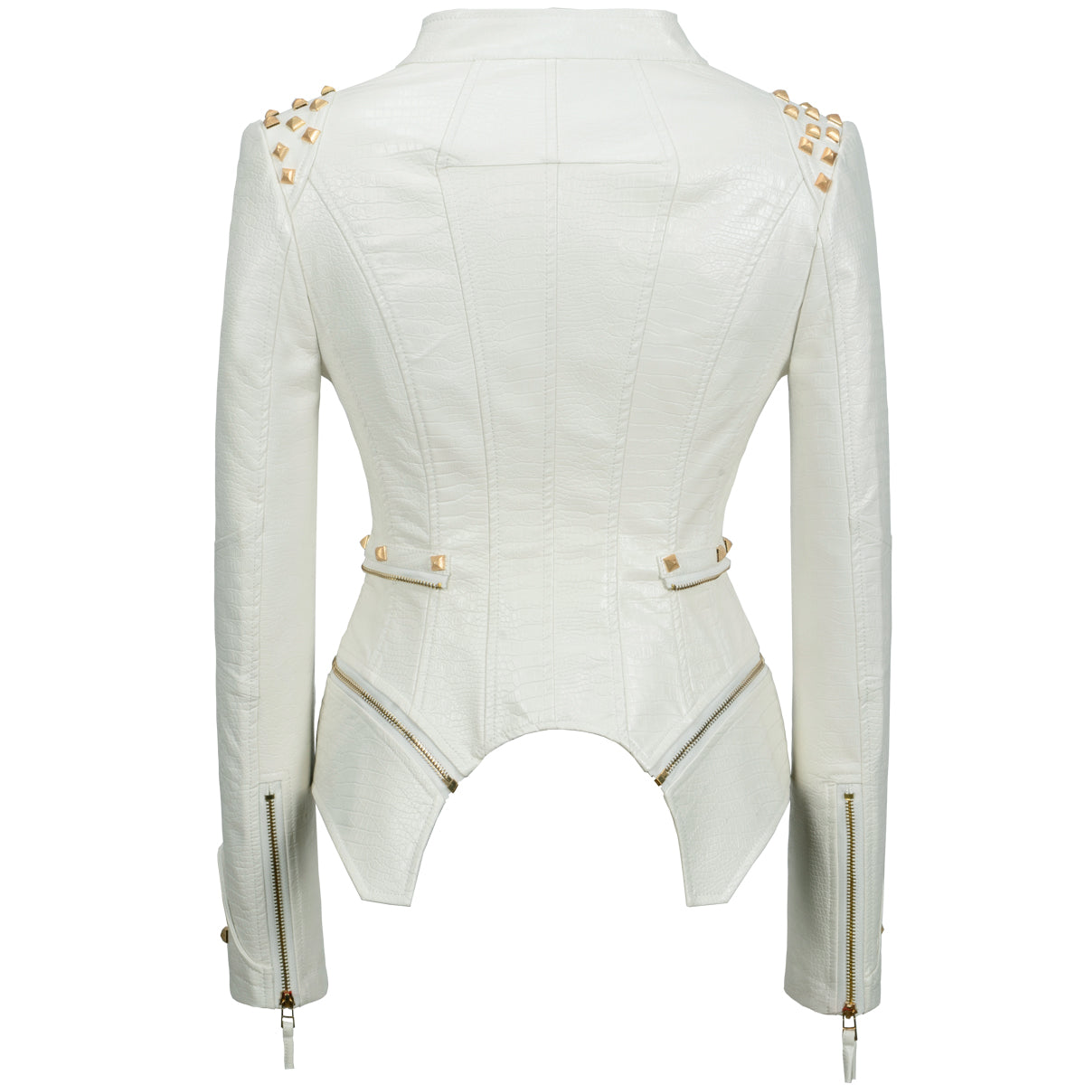 Veste  Crocodile Motard Blanc