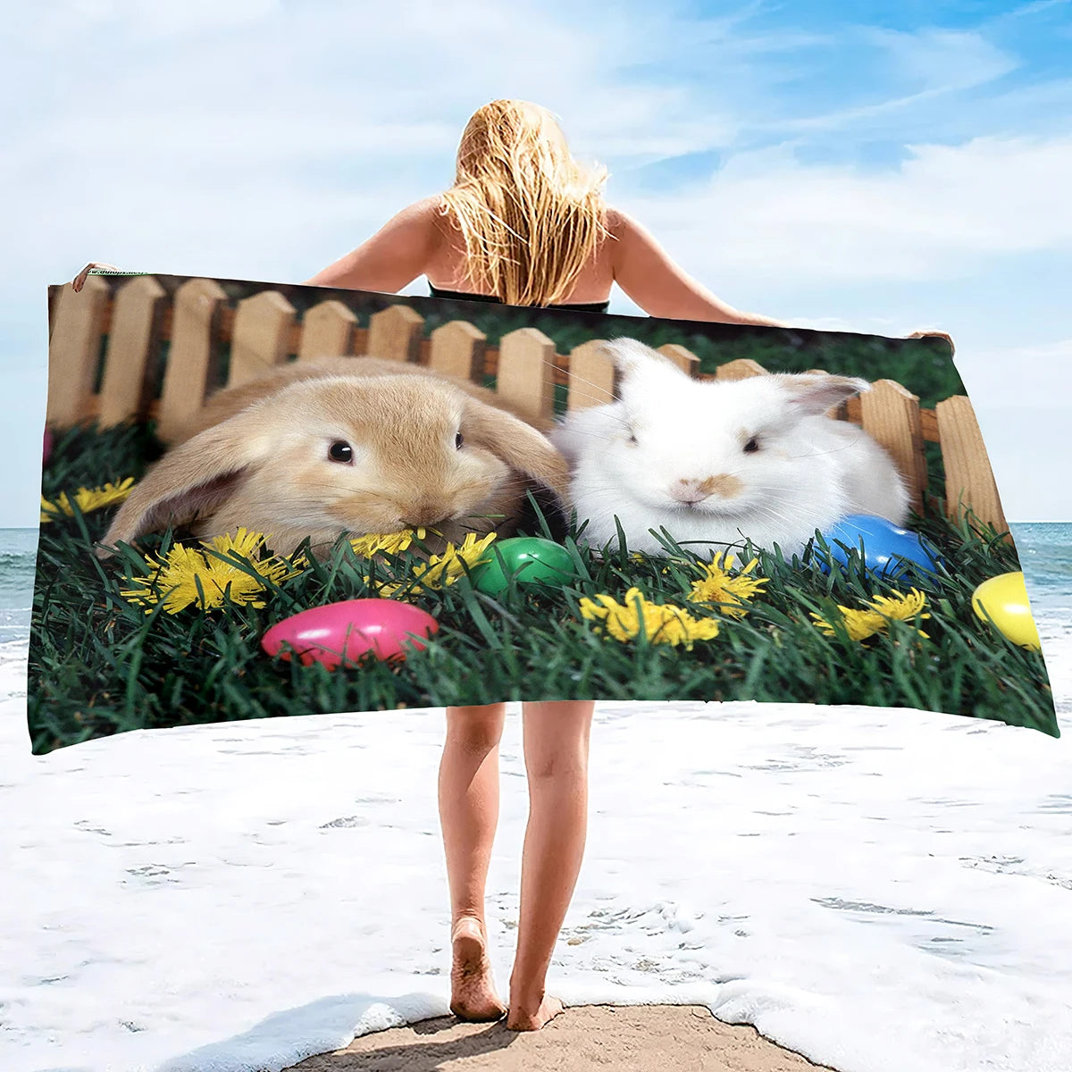 Serviette De Plage Lapin Paque