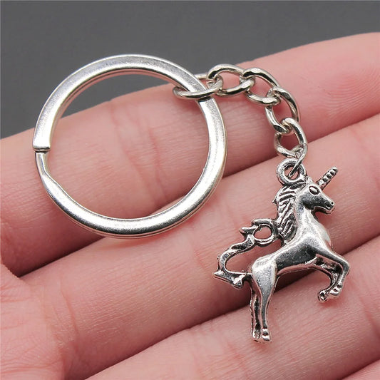 Porte Clé Licorne Argent