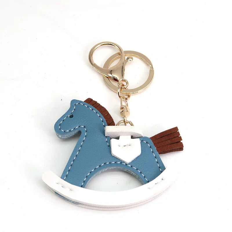 Porte Clé Cheval Jouet Bleu