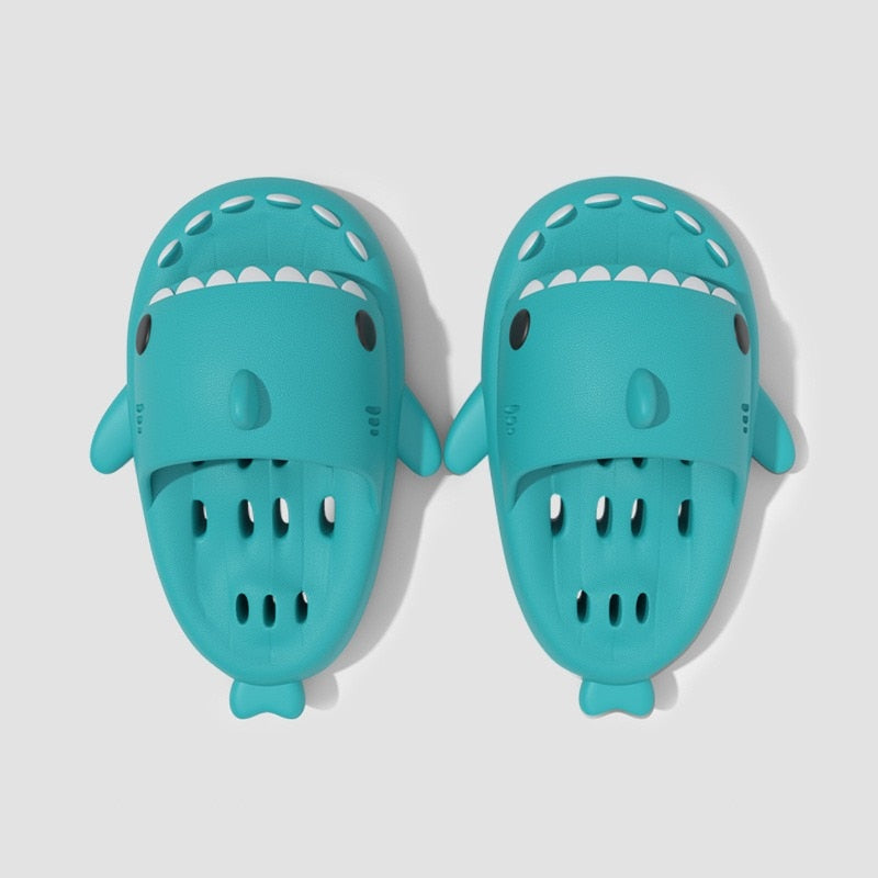 Claquette Requin Cozy Bleu Turquoise