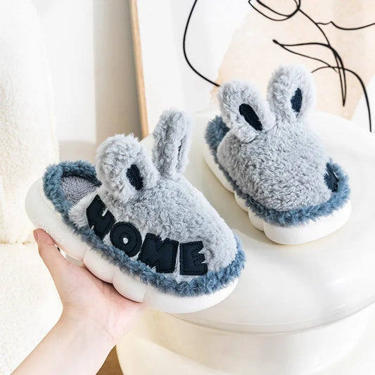 Chausson Lapin Enfant Bleu