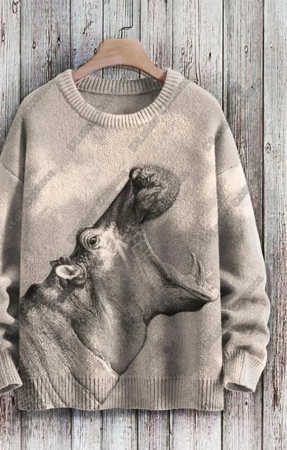 Pull Hippopotame Vintage