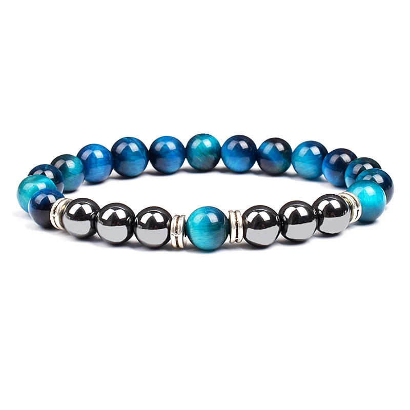 Bracelet Oeil De Tigre Bleu Clair