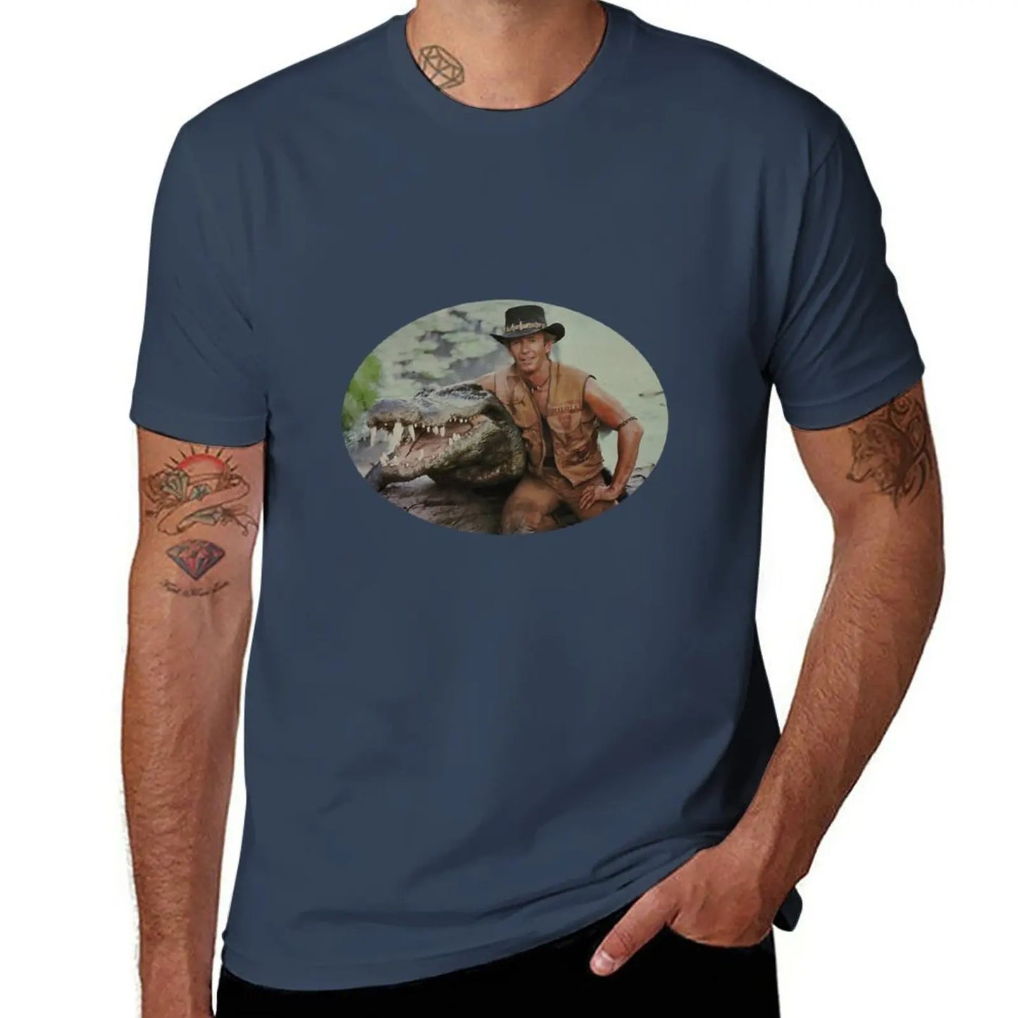 T-Shirt Crocodile Dundee Bleu Marine