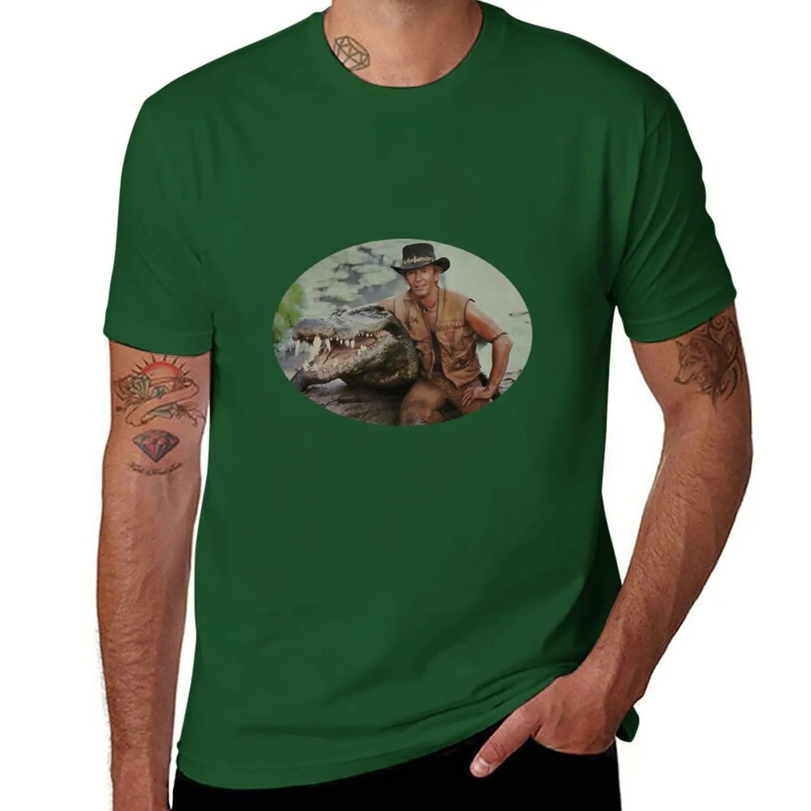 T-Shirt Crocodile Dundee Vert