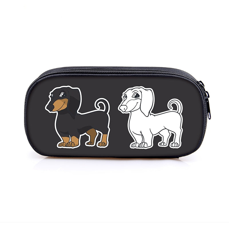 Trousse Scolaire  Chien teckel noir