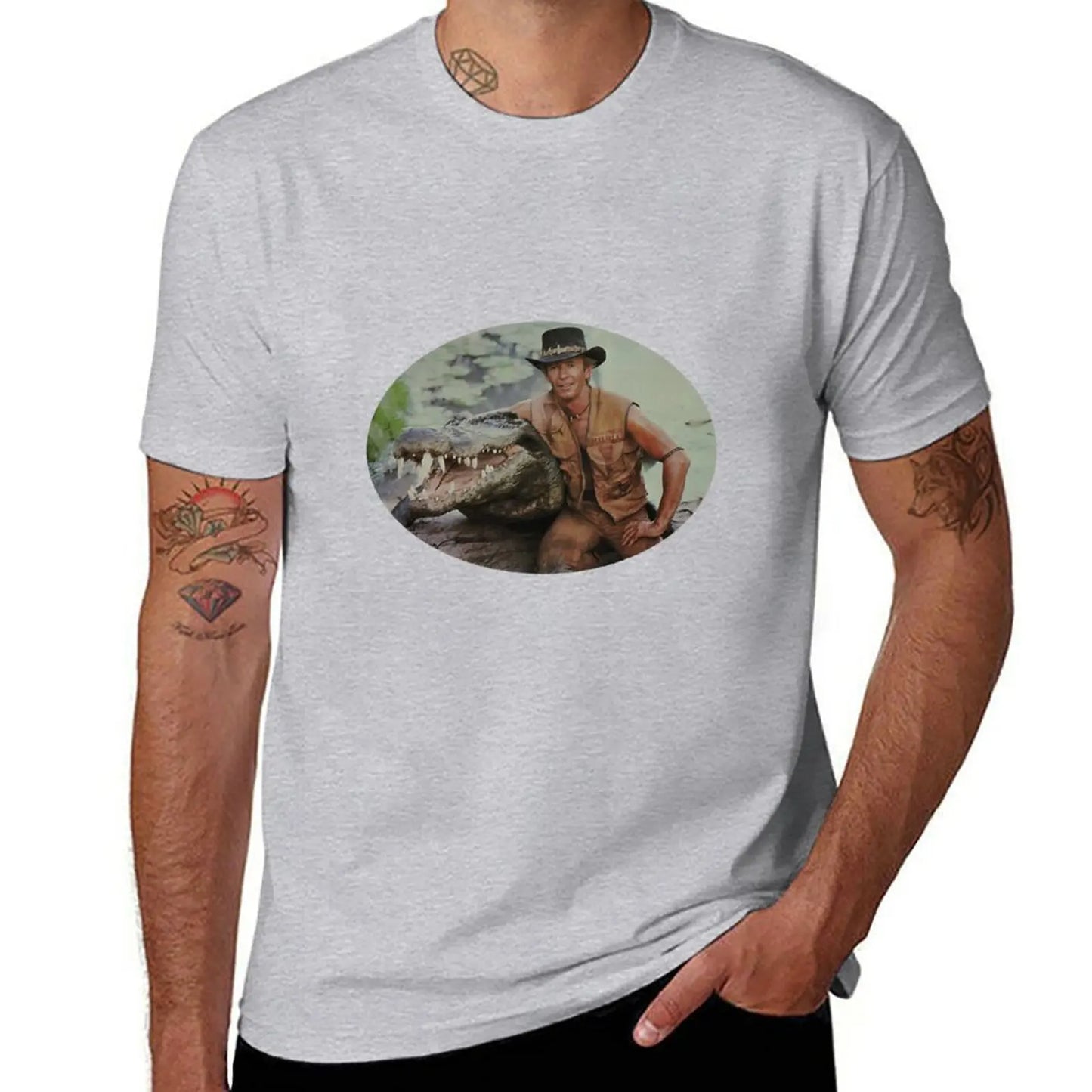 T-Shirt Crocodile Dundee Gris