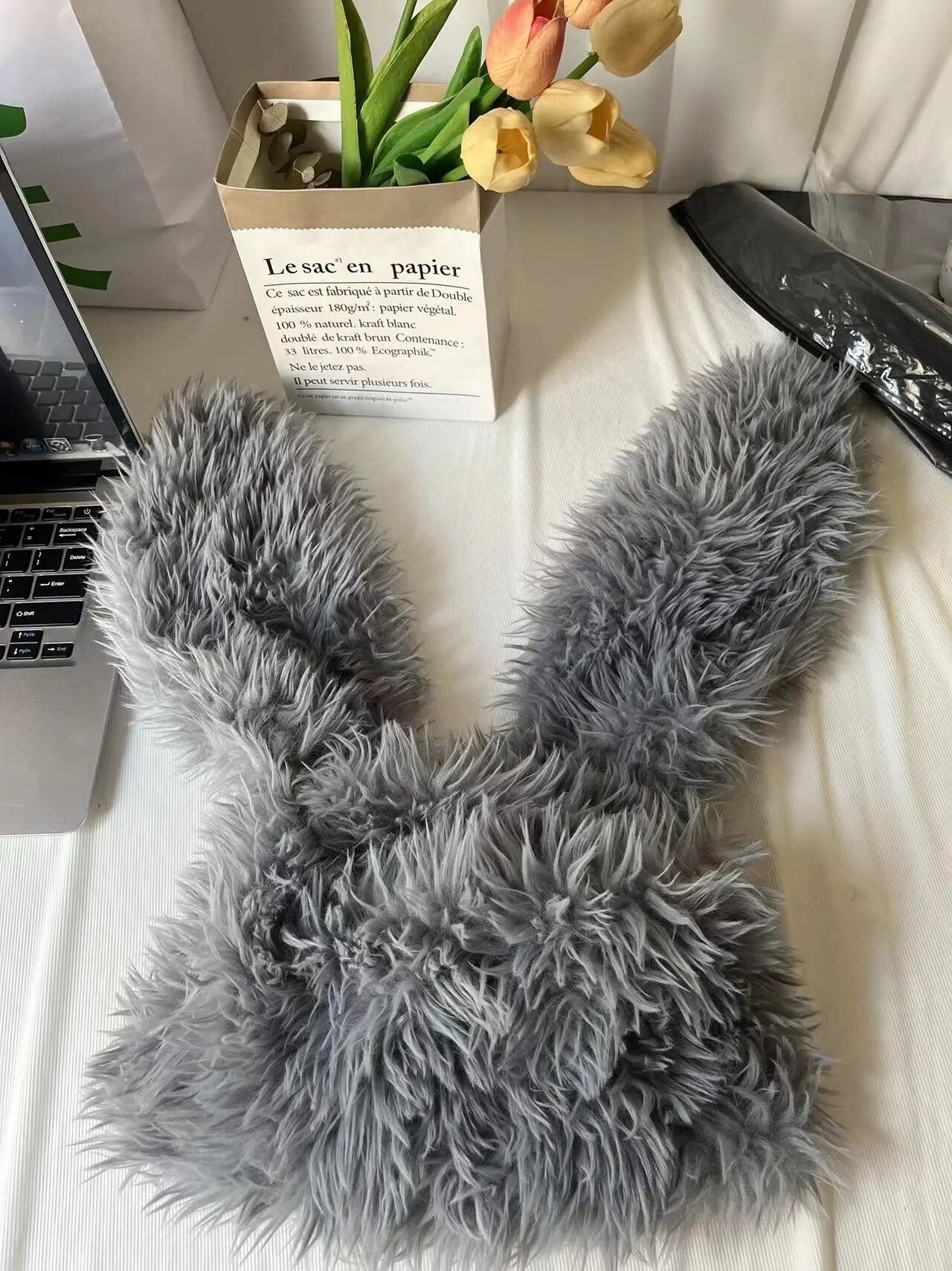 Bonnet Lapin Gris