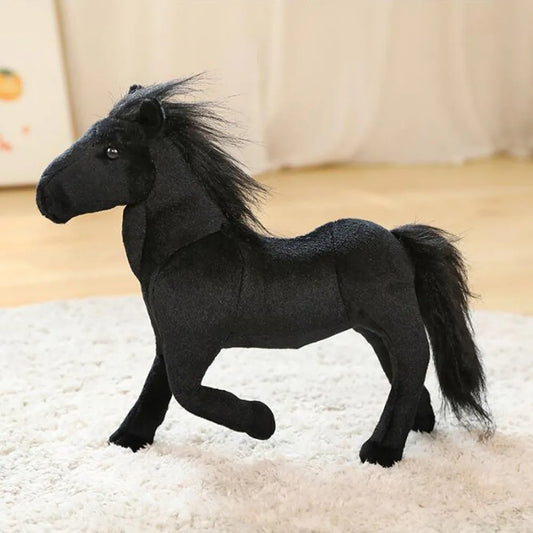 peluche cheval noir