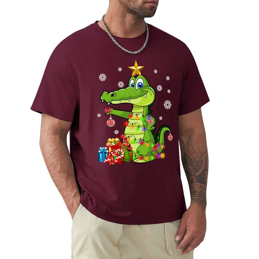 T-Shirt Crocodile Noel Maroon