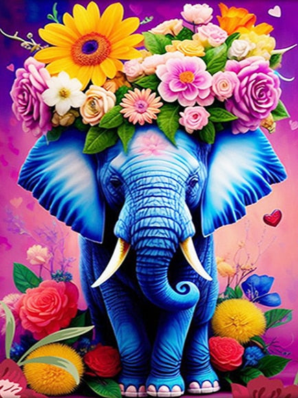 Tableau  Eléphant Bleu