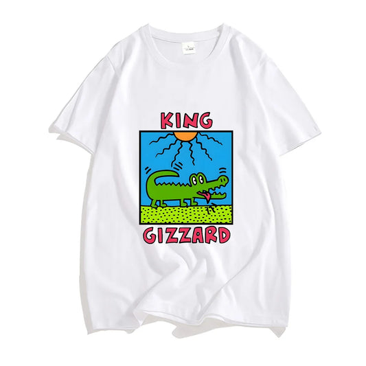 T-Shirt Crocodile King Gizzard Blanc