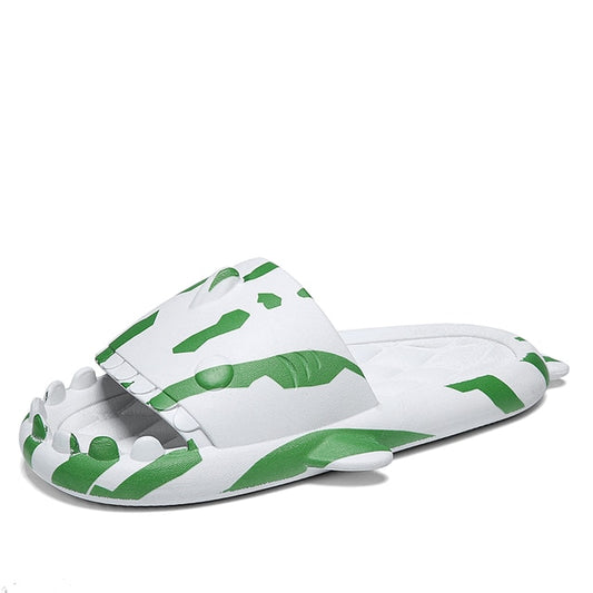 Claquette Requin Graffiti Vert