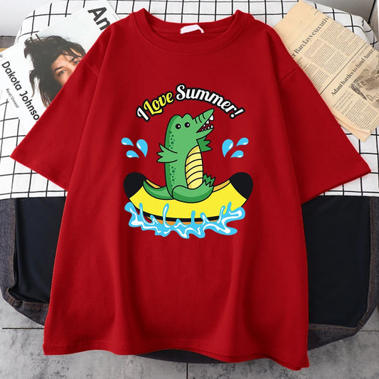 T-Shirt Crocodile Eté Rouge