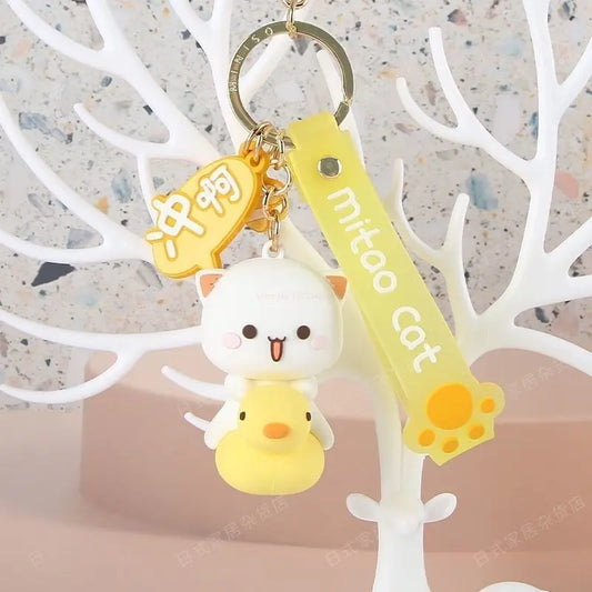 Porte Clé Chat Kawaii Heureux