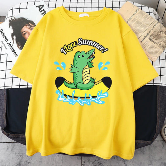 T-Shirt Crocodile Eté Jaune