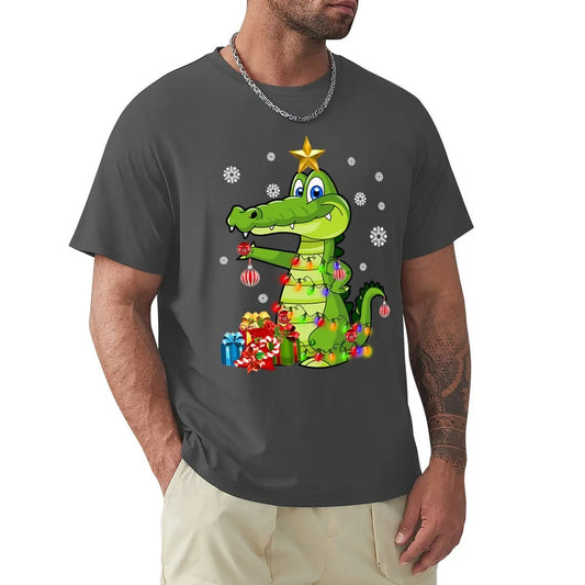 T-Shirt Crocodile Noel Gris Foncé