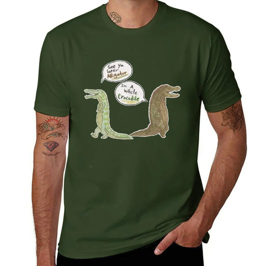 T-Shirt Crocodile Marrant Vert Foncé