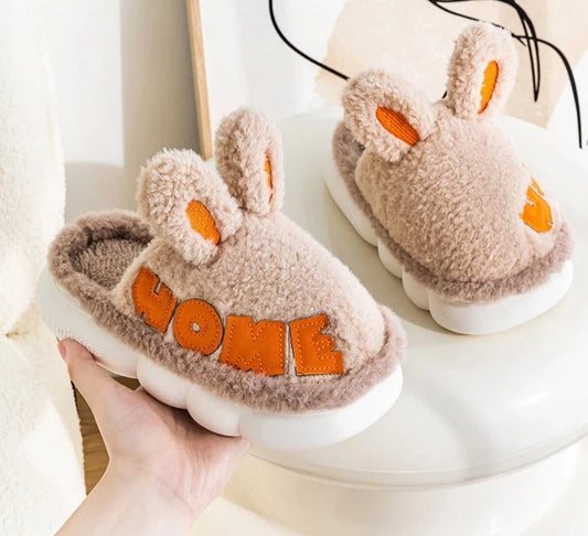 Chausson Lapin Enfant Orange