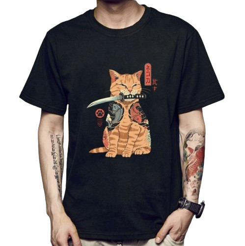 T-Shirt  Chat Samouraï