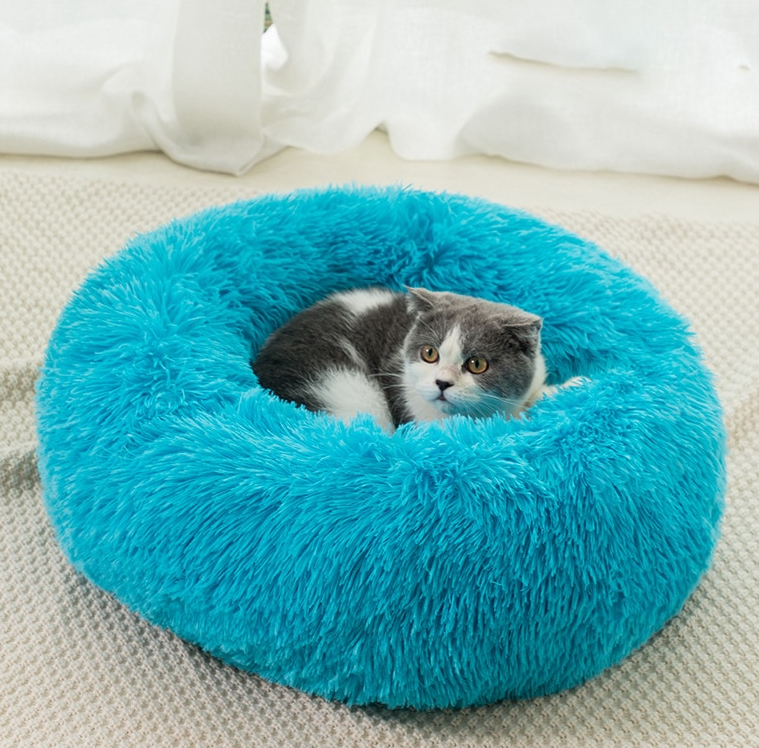 Panier Chat Peluche Bleu