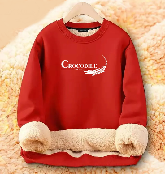 Pull Crocodile Polaire Rouge