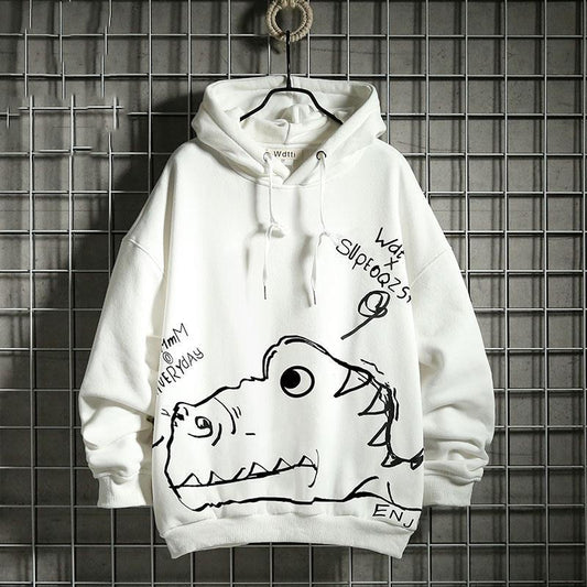 Pull  Crocodile Dessin Blanc