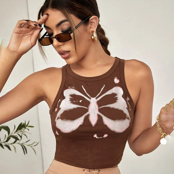 Crop Top  Papillon Vintage